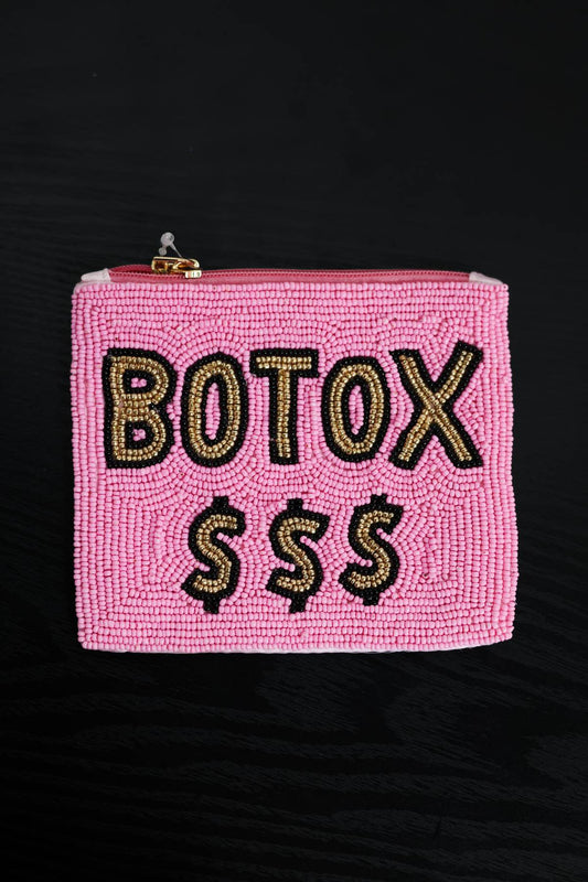 "Botox Fund" Hand-Beaded, Coin Purse Keychain