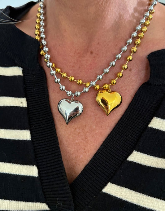 Small Bubble Heart Necklace