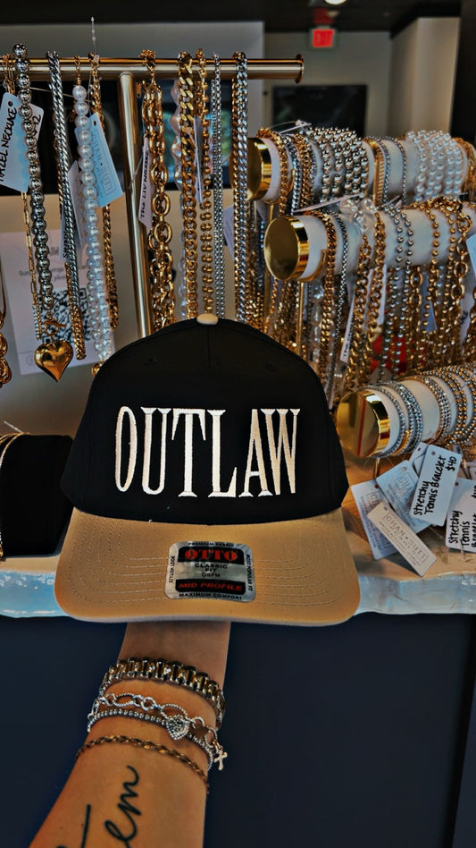 Outlaw Trucker Hat- Black & Tan
