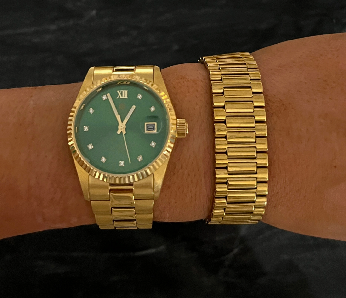 Thick Gold Watch Band Bracelet
